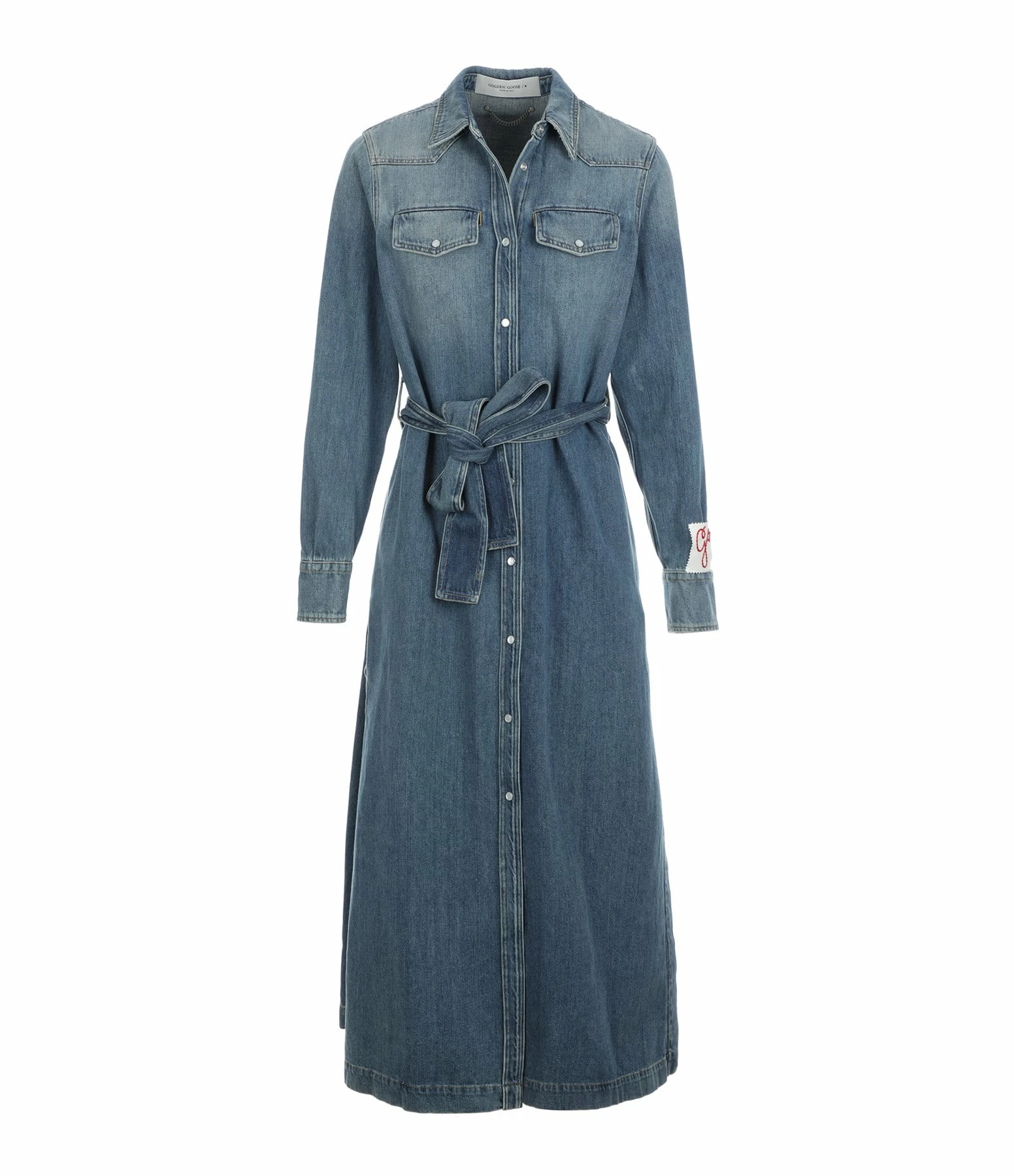 Golden Goose Robe Chemise Golden Denim Bleu