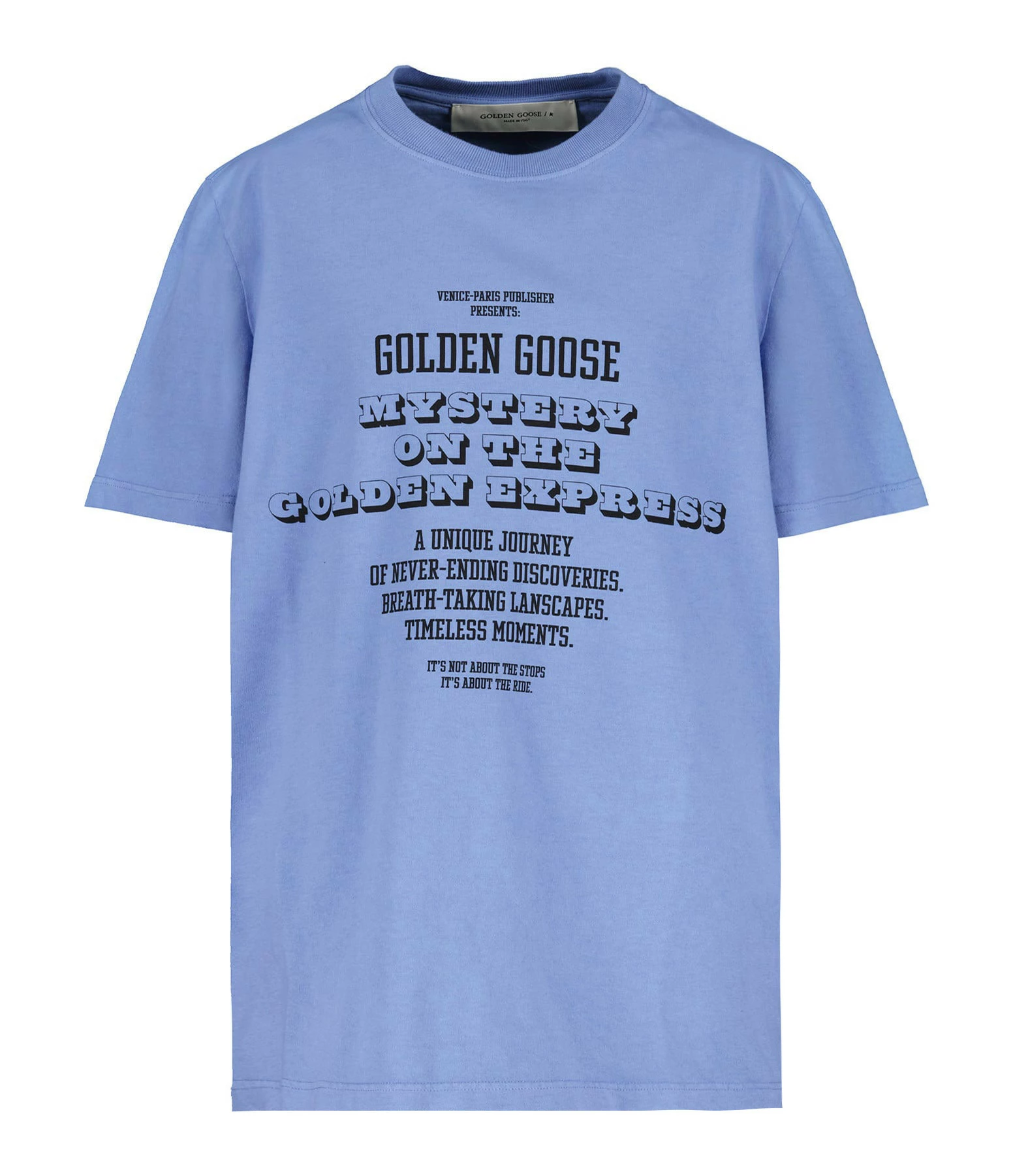 Golden Goose Tee-shirt Homme Journey Mistery Coton Bleu