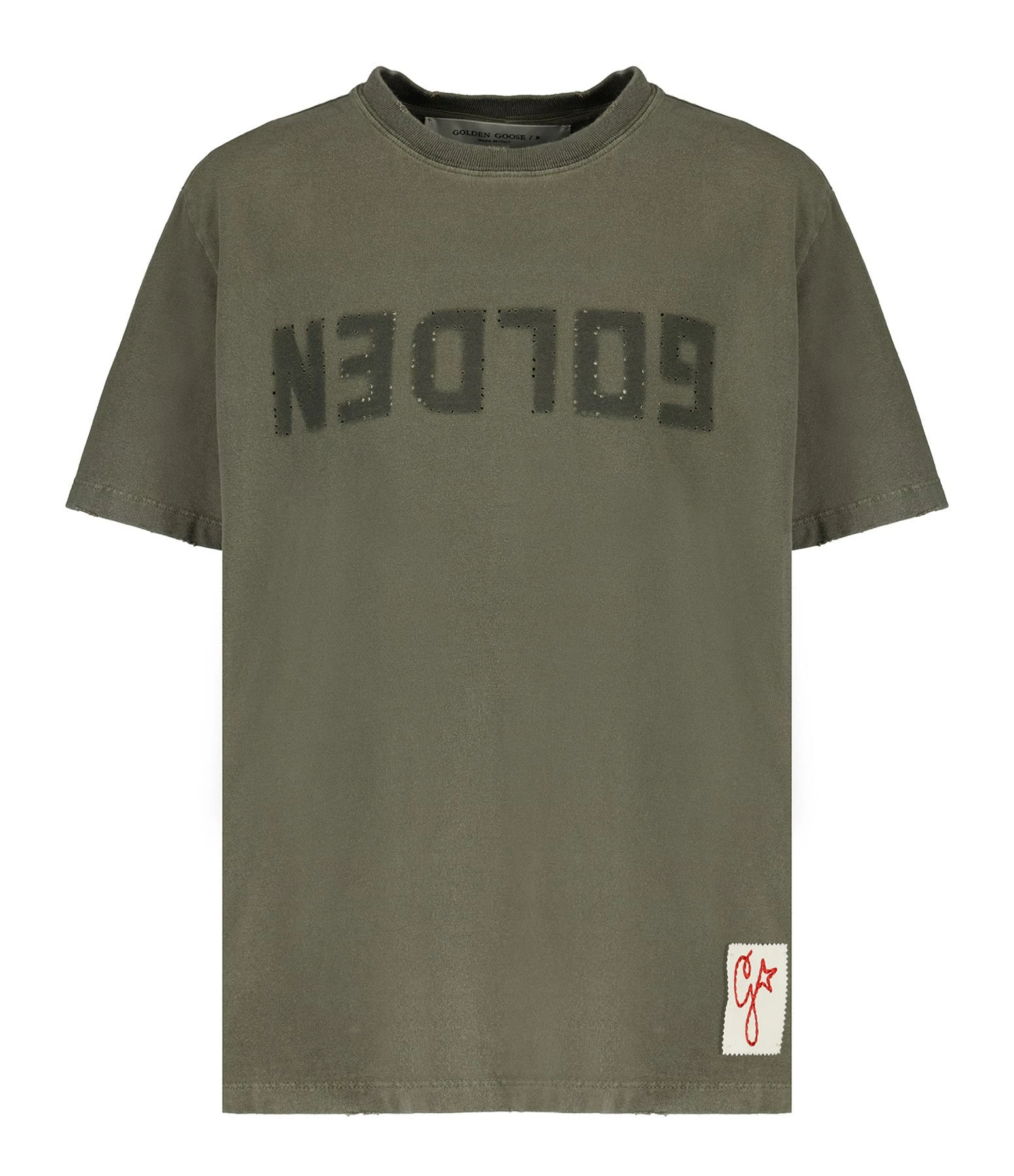 Golden Goose Tee-shirt Golden Coton Vert Olive