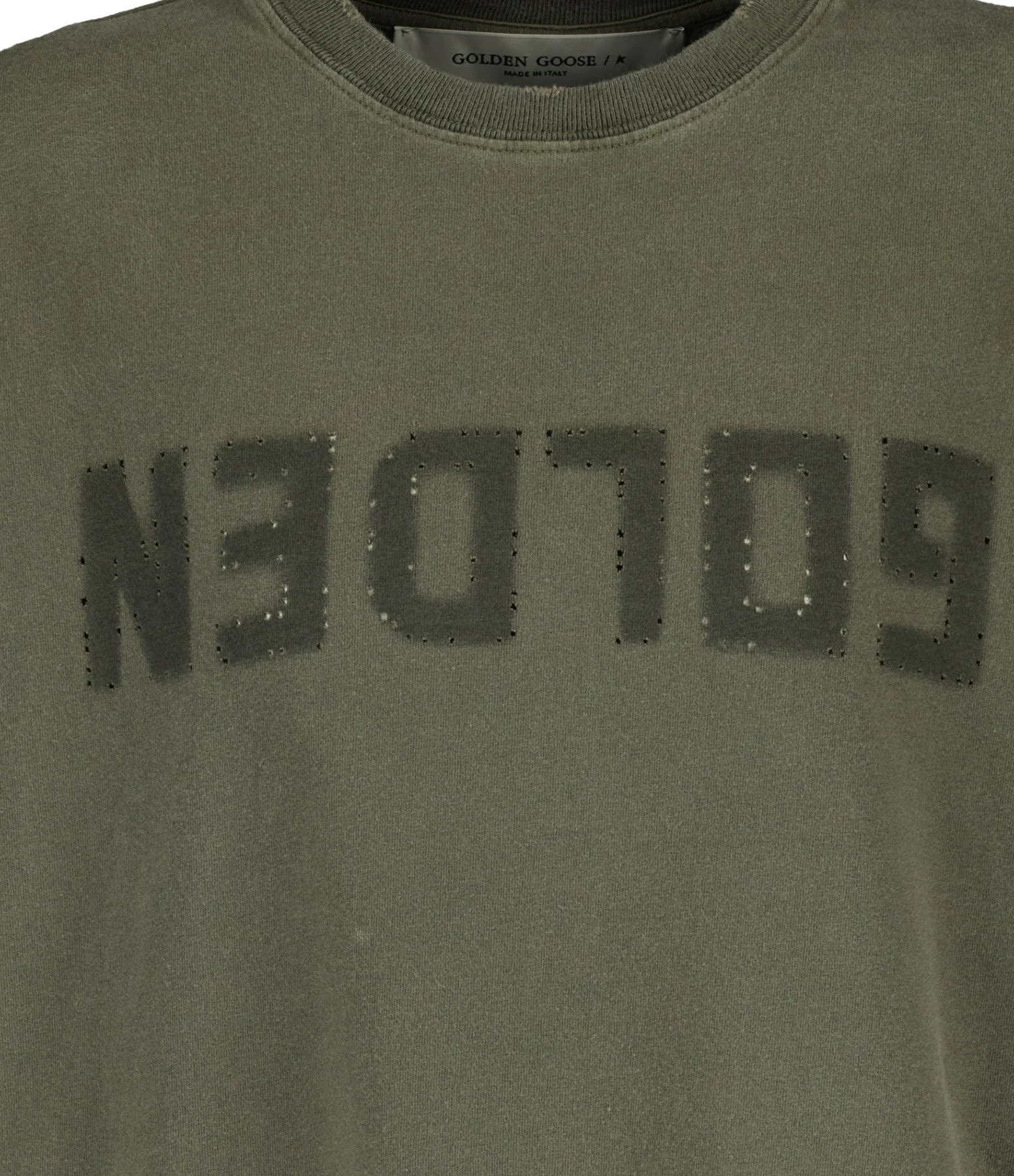 Golden Goose Tee-shirt Golden Coton Vert Olive – Image 2