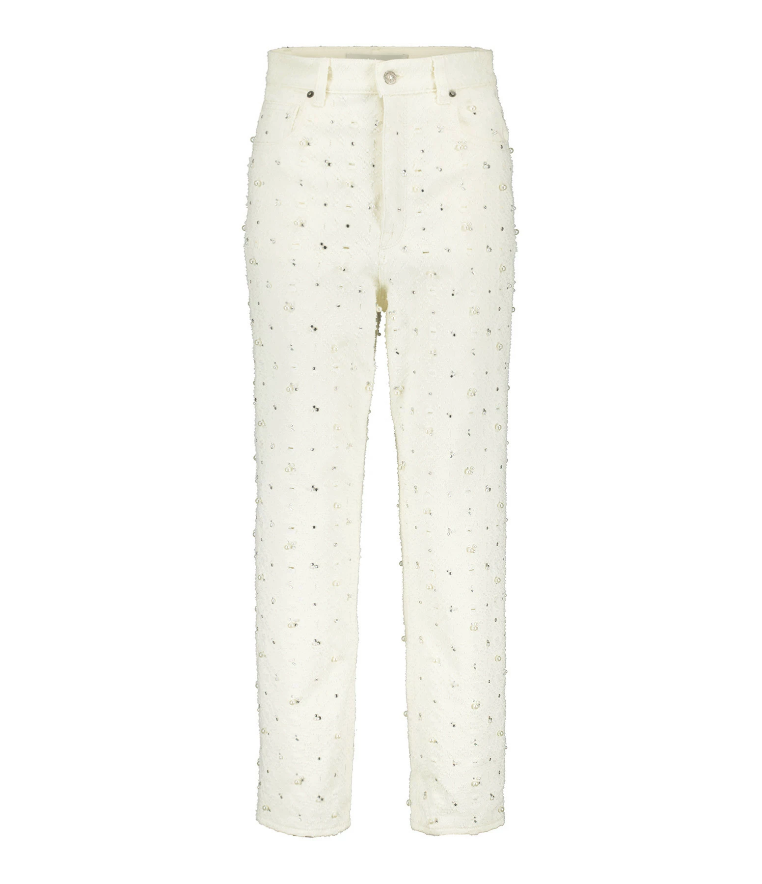 Golden Goose Jean Journey Kim Cristaux Coton Écru