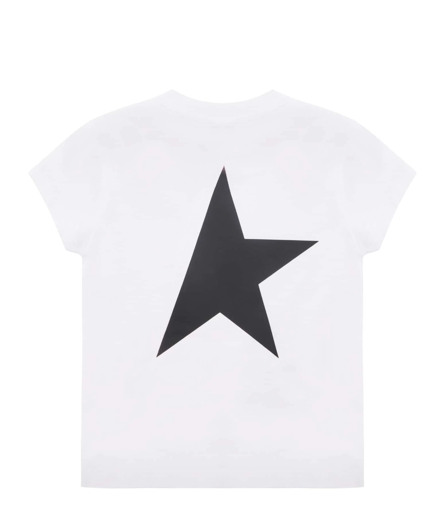 Golden Goose Tee-shirt Enfant Star Coton Blanc Noir – Image 2