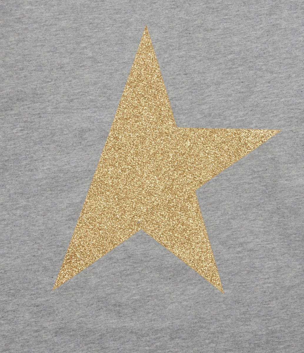 Golden Goose Tee-shirt Enfant Star Manches Longues Coton Gris Doré – Image 2