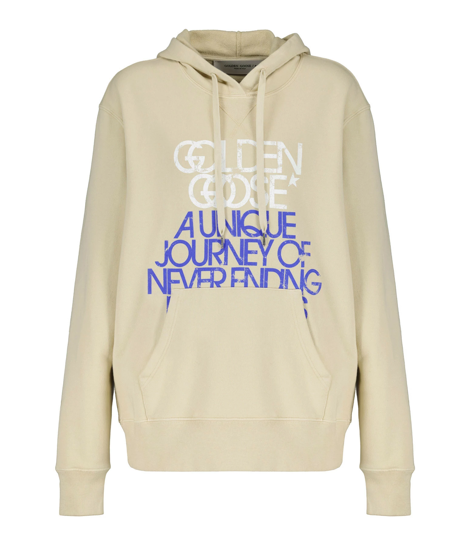 Golden Goose Sweatshirt Hoodie Journey Homme Coton Beige