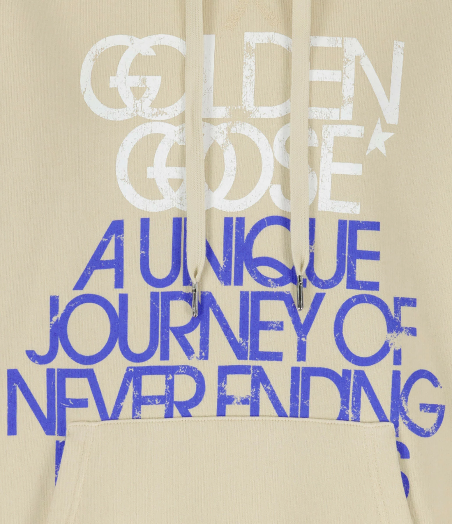 Golden Goose Sweatshirt Hoodie Journey Homme Coton Beige – Image 2