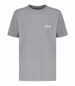 Golden Goose Tee-shirt Big Star Coton Gris