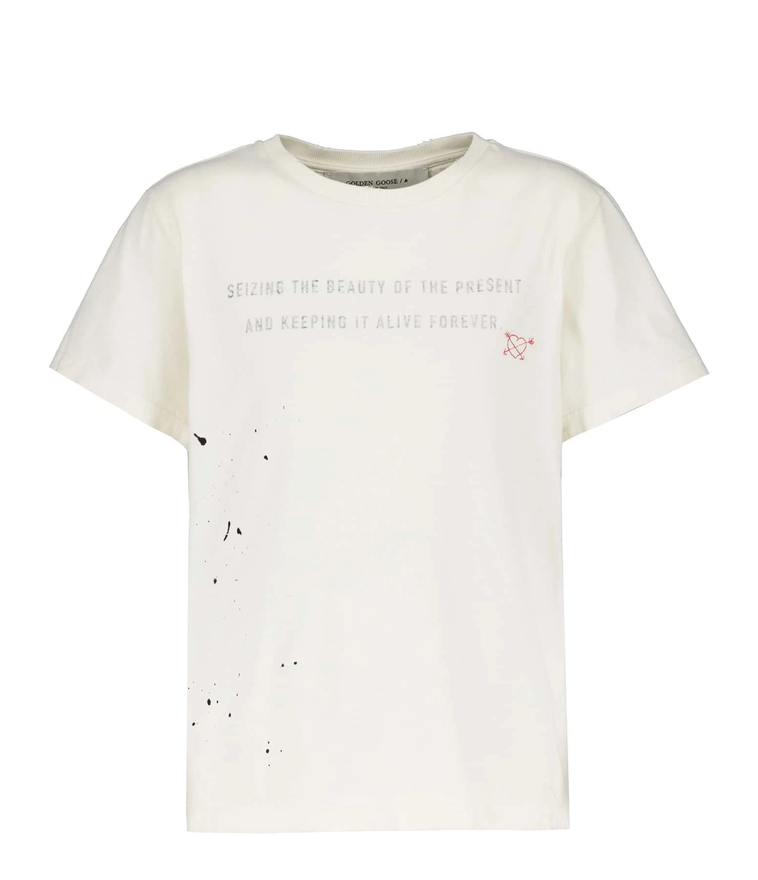 Golden Goose Tee-shirt Journey Slim Coton Blanc Heritage