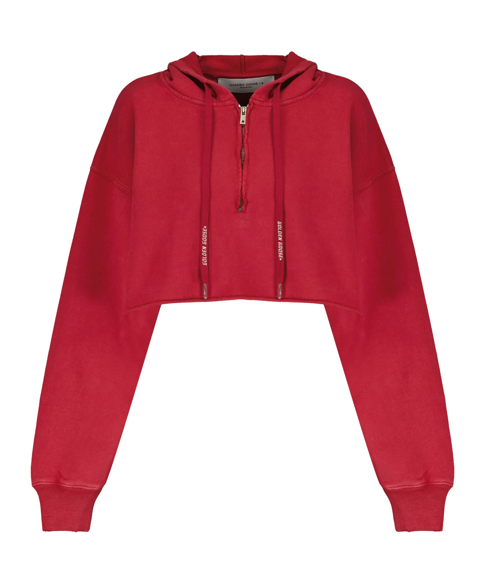 Golden Goose Crop Sweatshirt Hoodie Court Journey Coton Rouge