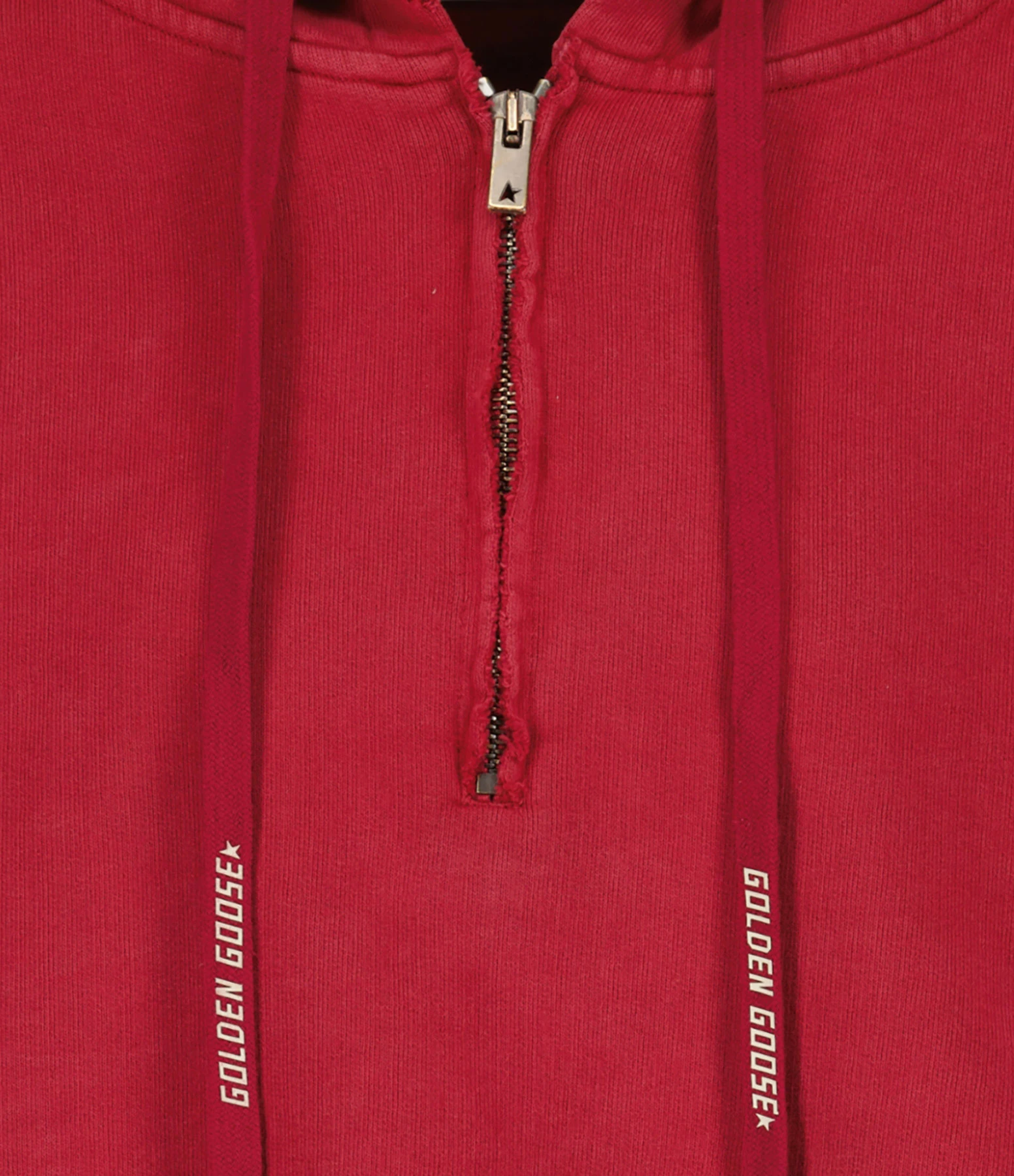 Golden Goose Crop Sweatshirt Hoodie Court Journey Coton Rouge – Image 2