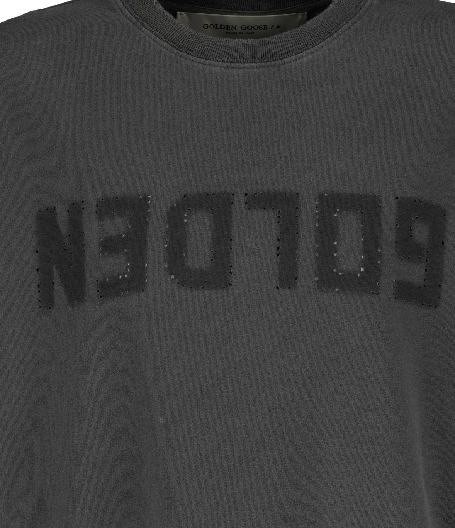 Golden Goose Tee-shirt Golden Homme Coton Gris Anthracite – Image 2