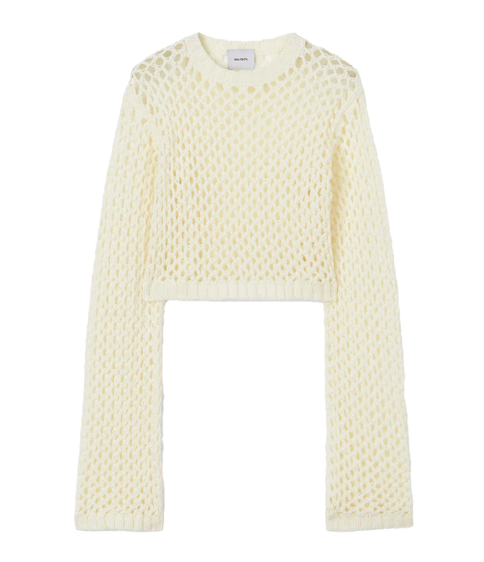 HALFBOY Pull Résille Coton Crème