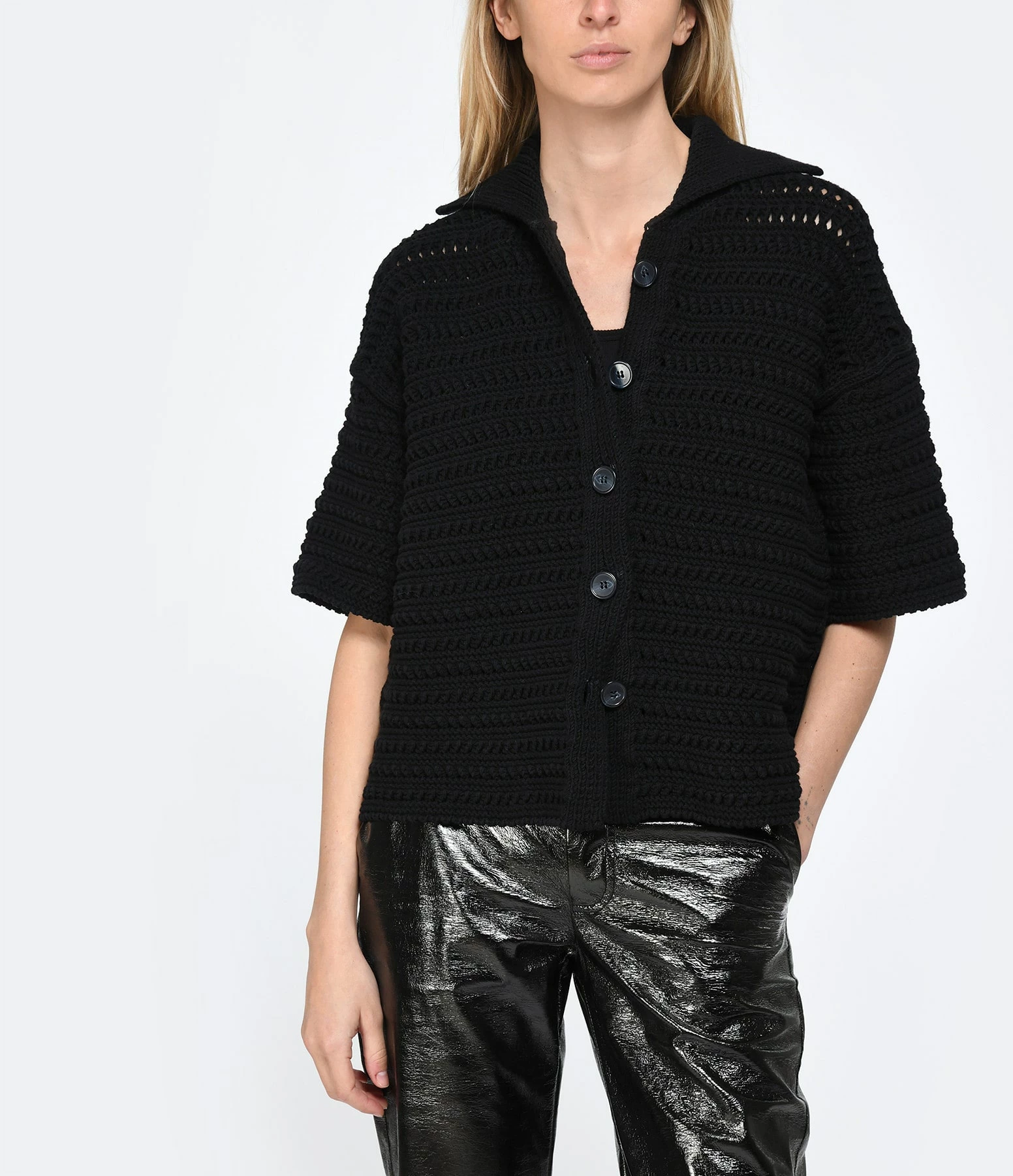 HALFBOY Chemise Coton Noir – Image 2