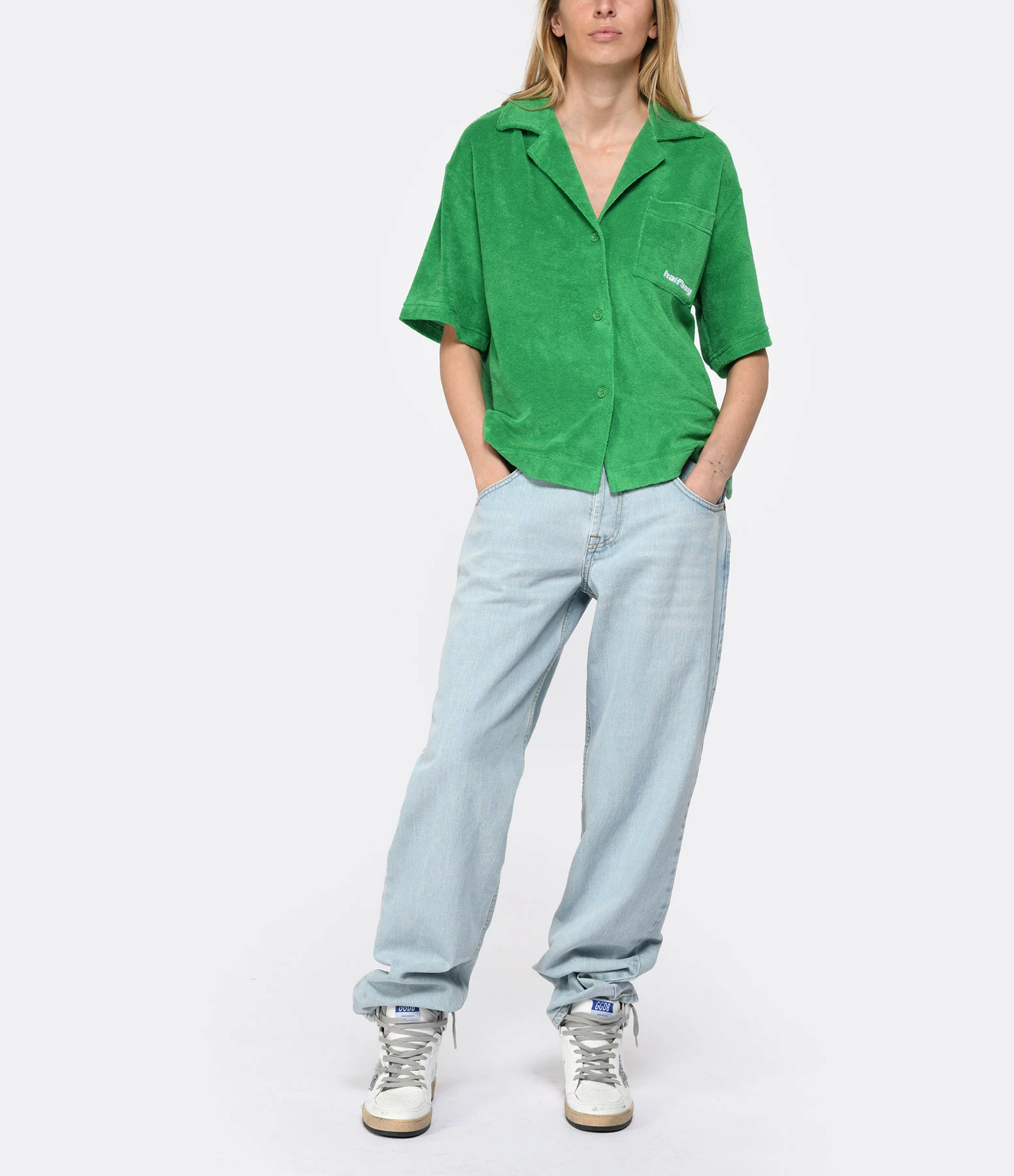 HALFBOY Chemise Coton Vert – Image 3