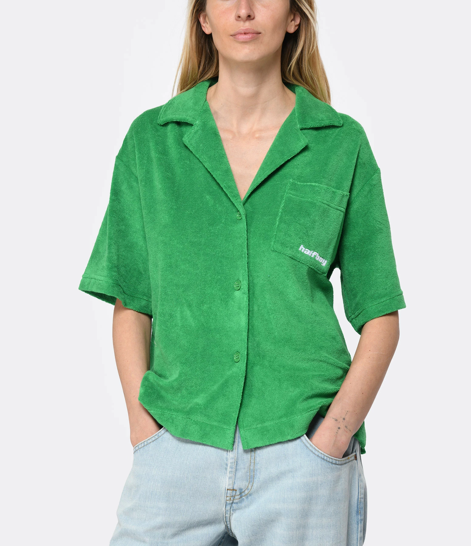HALFBOY Chemise Coton Vert – Image 2