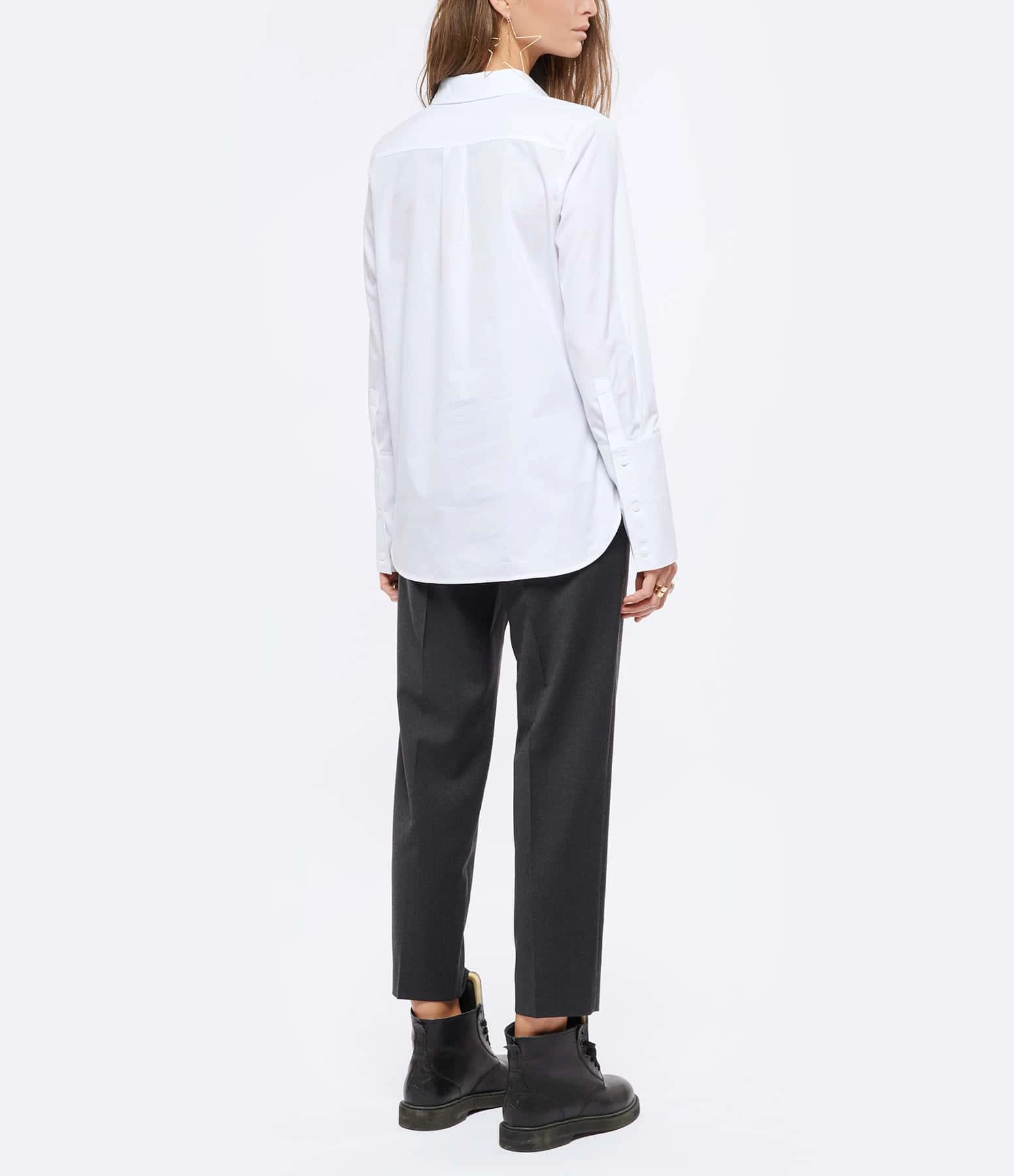 HANA SAN Chemise Fedora Coton Blanc Optique – Image 4