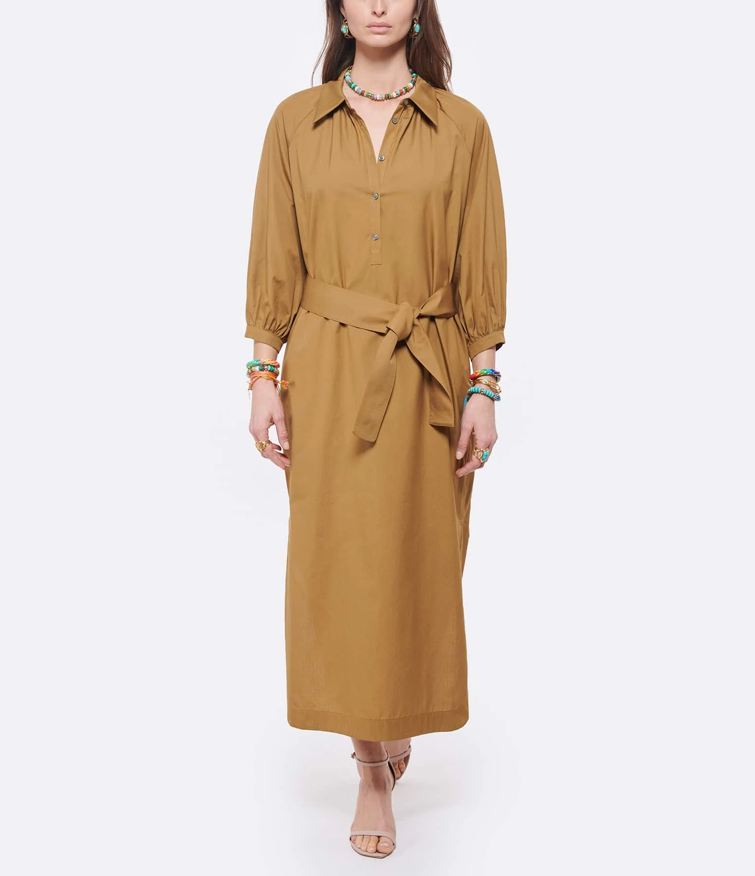 HANA SAN Robe Chemise Penelope Caramel – Image 3