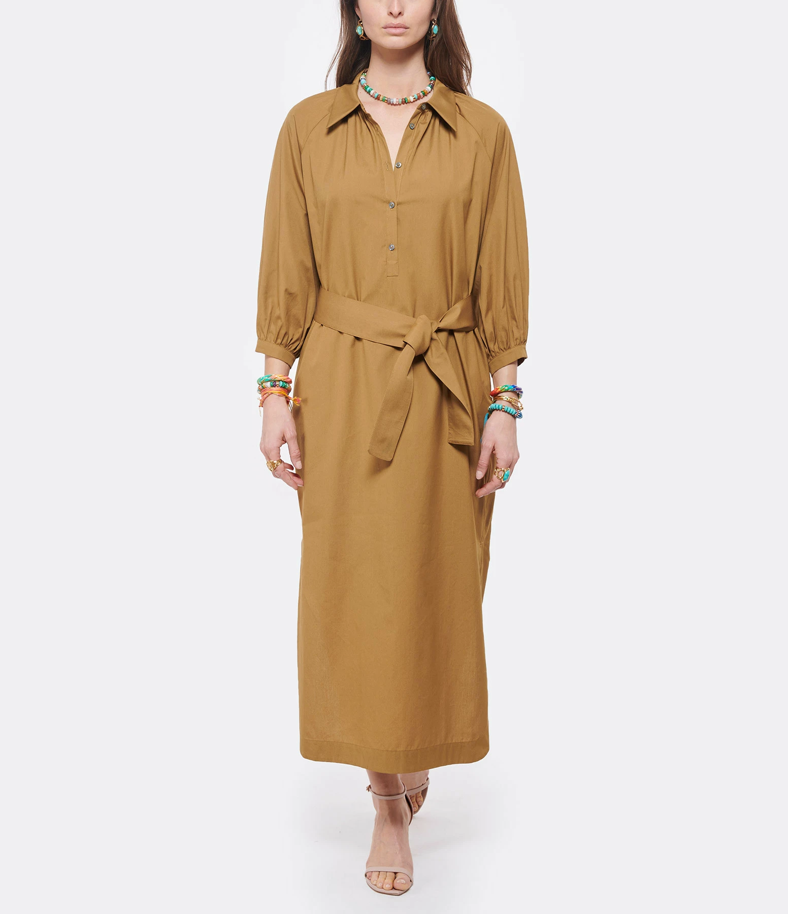 HANA SAN Robe Chemise Penelope Caramel – Image 3