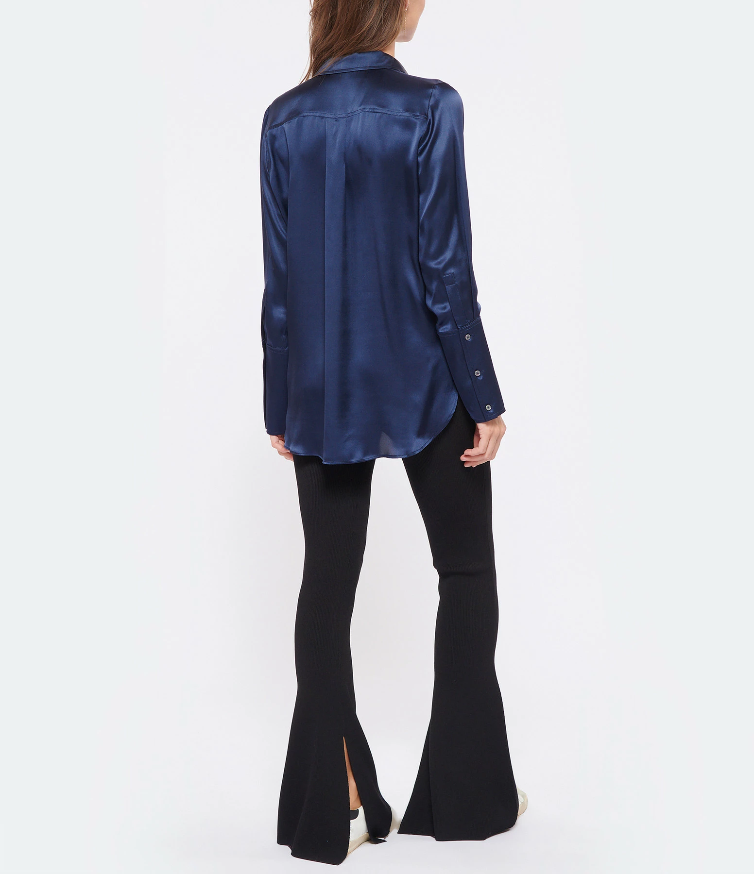 HANA SAN Chemise Nisha Soie Bleu Nuit – Image 5