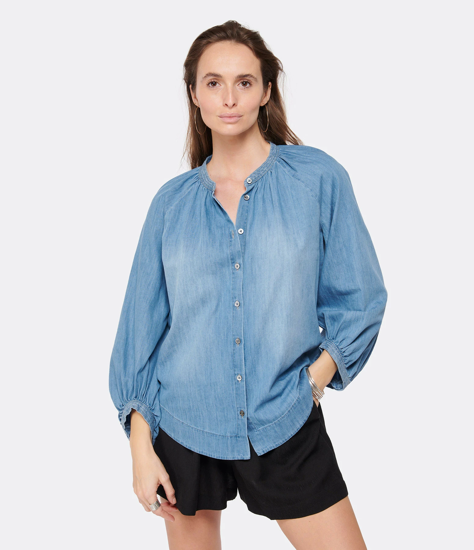 HANA SAN Blouse Natalia Coton Denim – Image 3