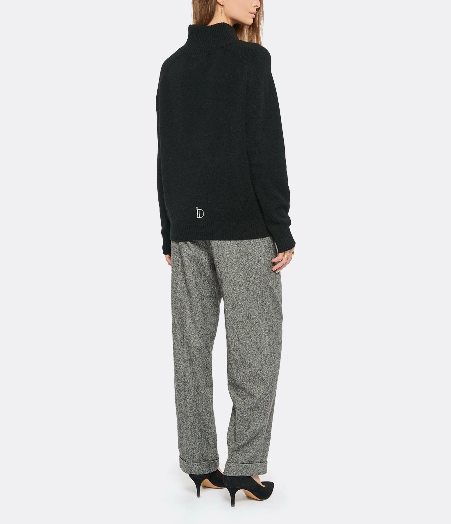 IDA DEGLIAME Pull La Vareuse Amoureuse Cachemire Noir – Image 5