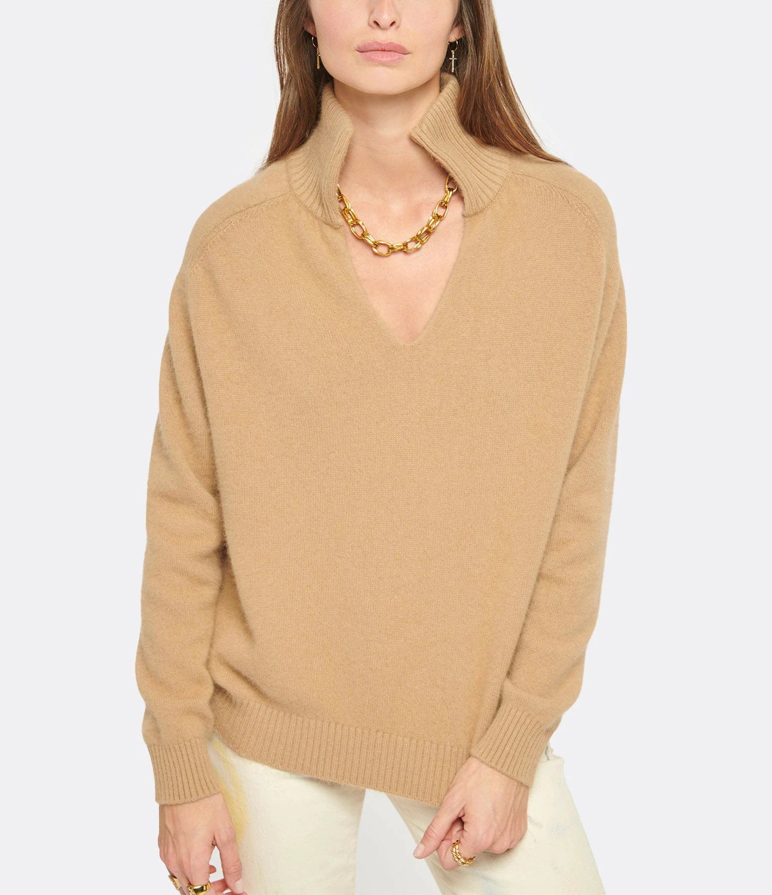IDA DEGLIAME Pull La Vareuse Amoureuse Cachemire Cognac 5 IDA DEGLIAME Pull La Vareuse Amoureuse Cachemire Cognac – Image 3