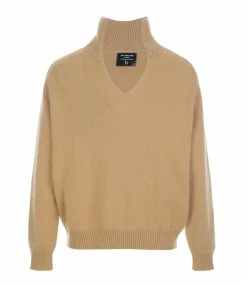 IDA DEGLIAME Pull La Vareuse Amoureuse Cachemire Cognac