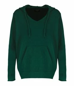 IDA DEGLIAME Pull Mon Hoodie Chérie Cachemire Vert Chrome
