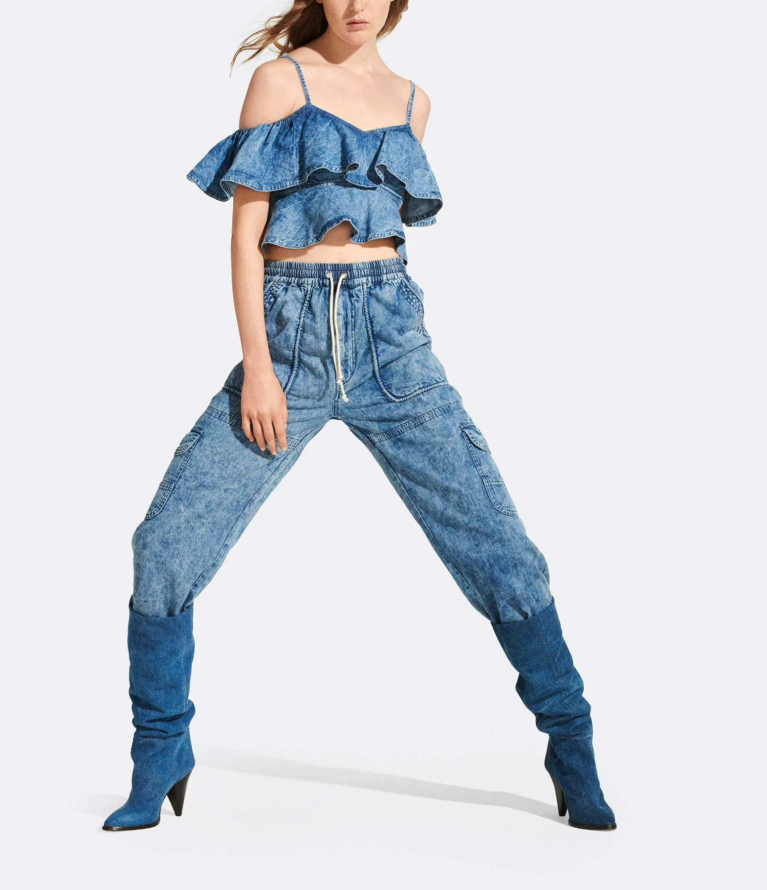 MARANT ÉTOILE Pantalon Viamao Coton Bleu – Image 7