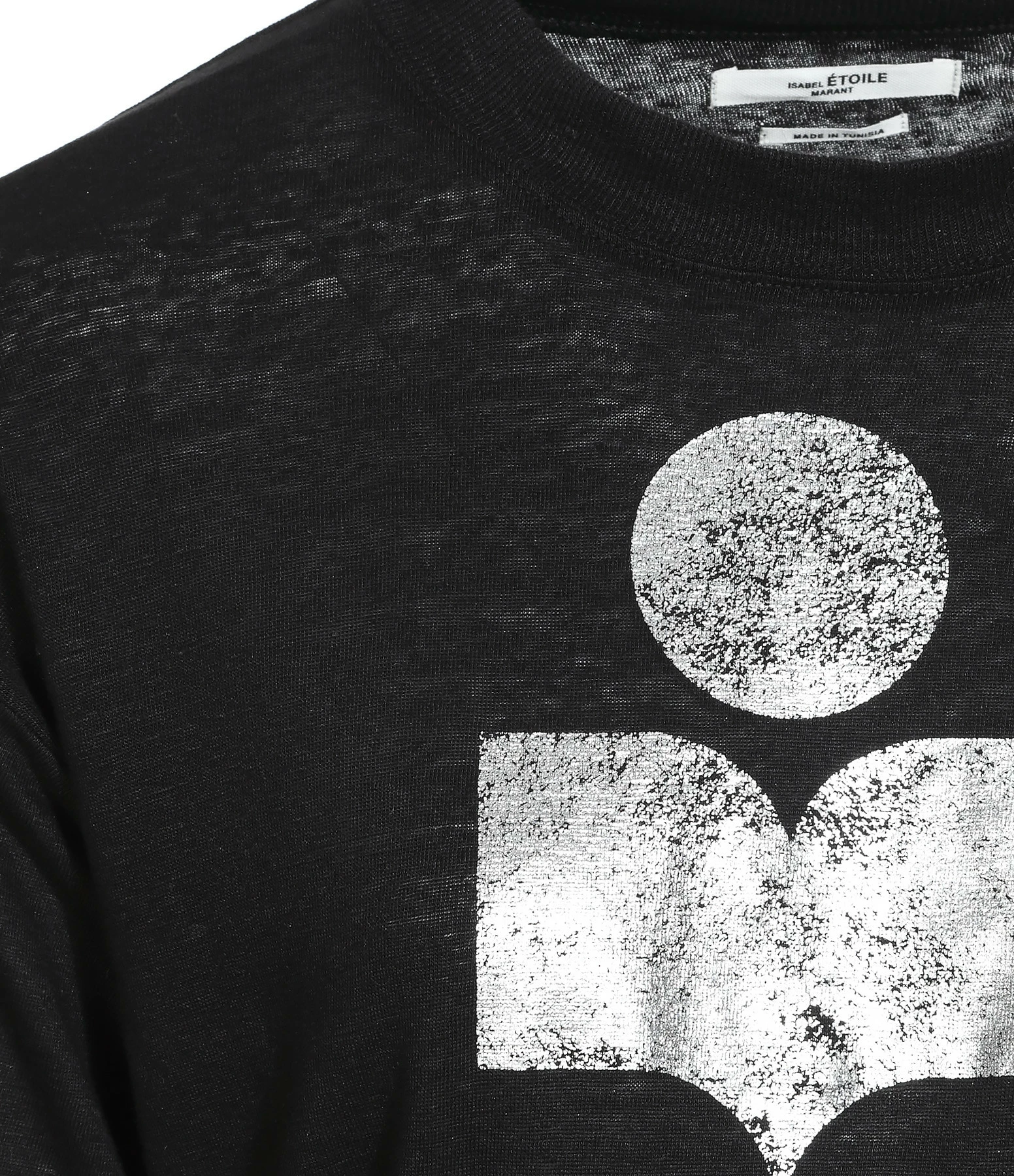 MARANT ÉTOILE Tee-shirt Klowia Lin Noir Argenté Rose – Image 2