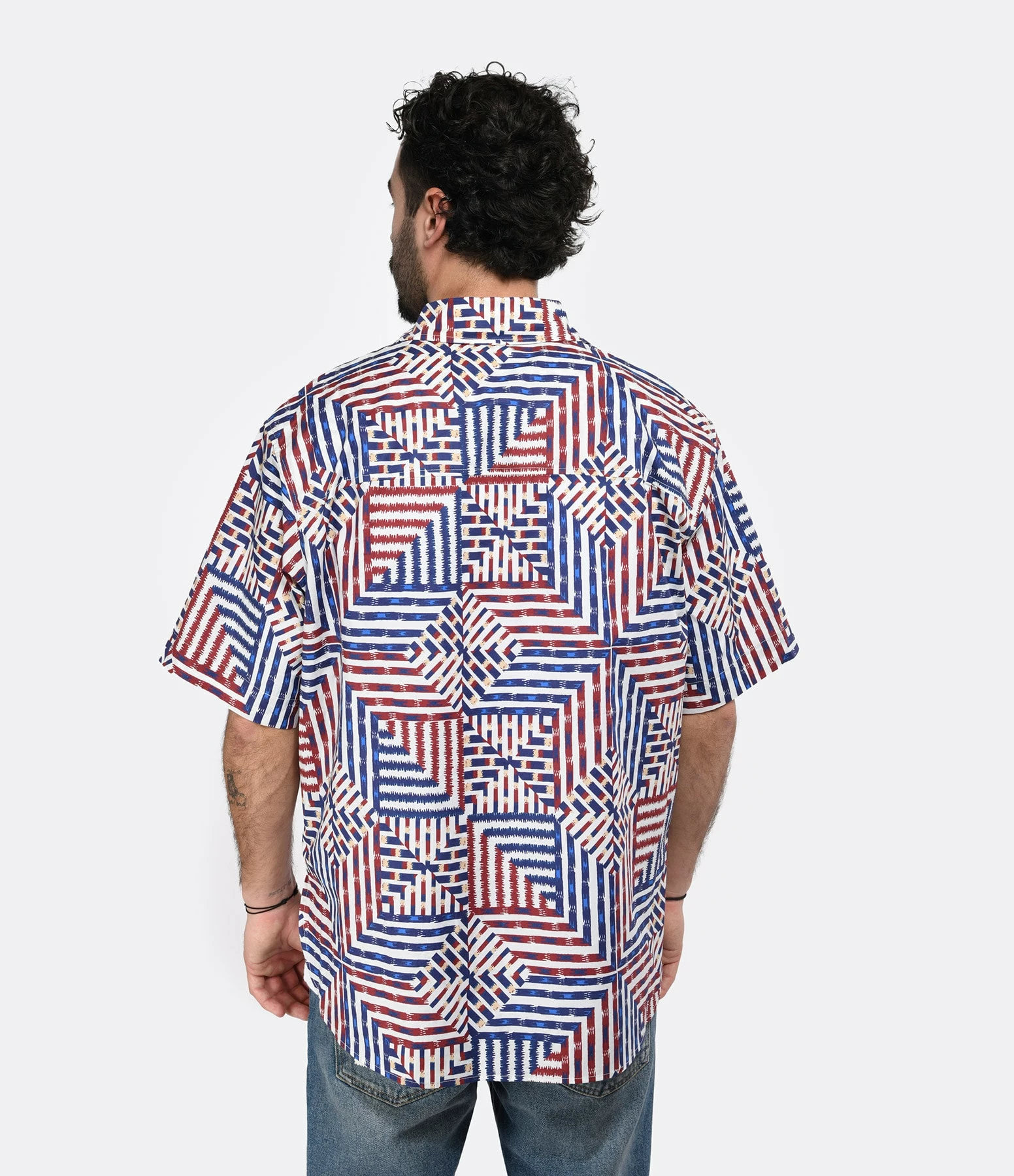 Isabel Marant Chemise Homme Ebilio Coton Bleu Rouge – Image 4