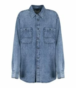 Isabel Marant Chemise Homme Vhelynton Coton Bleu