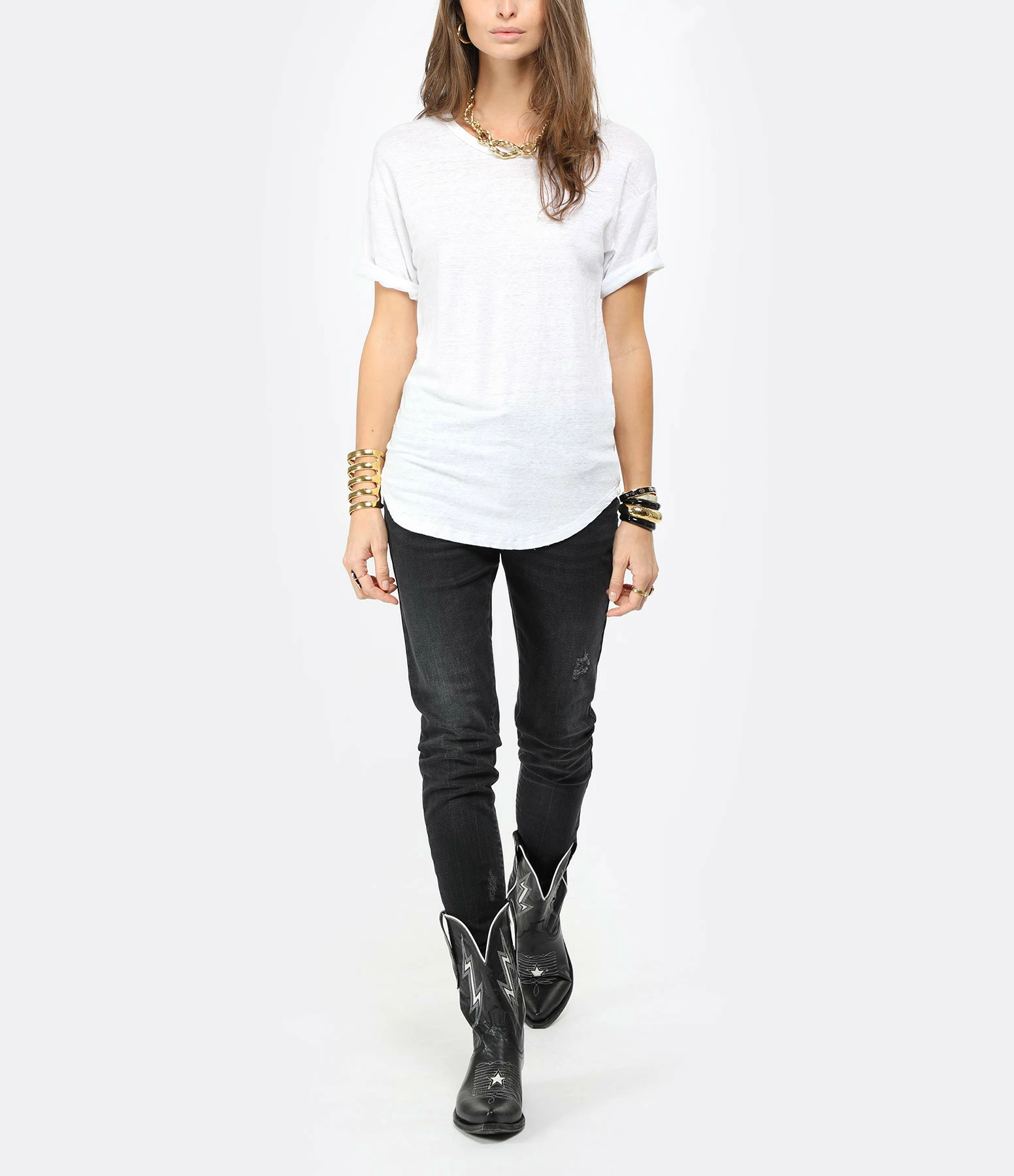 MARANT ÉTOILE Tee-shirt Koldi Uni Lin Blanc – Image 4