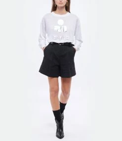MARANT ÉTOILE Tee-shirt Klowia Lin Blanc Argenté -Boutique de vente ZIMMERMANN imare look20211110 150 1