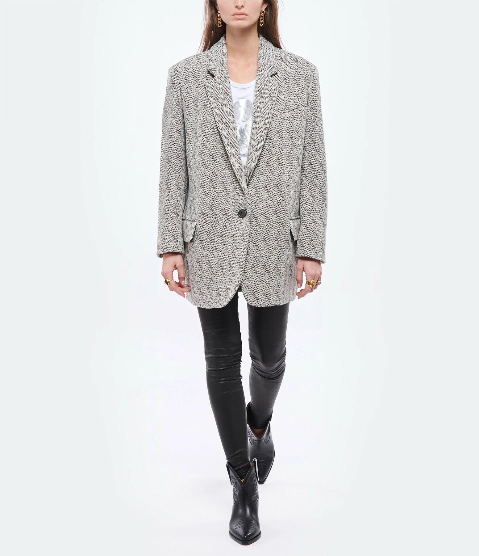 MARANT ÉTOILE Tee-shirt Koldi Lin Blanc Argenté – Image 6