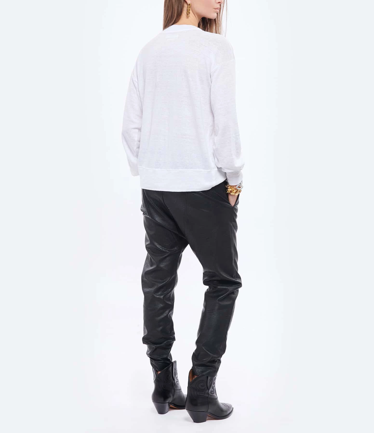 MARANT ÉTOILE Tee-shirt Klowia Lin Blanc Bleu – Image 4