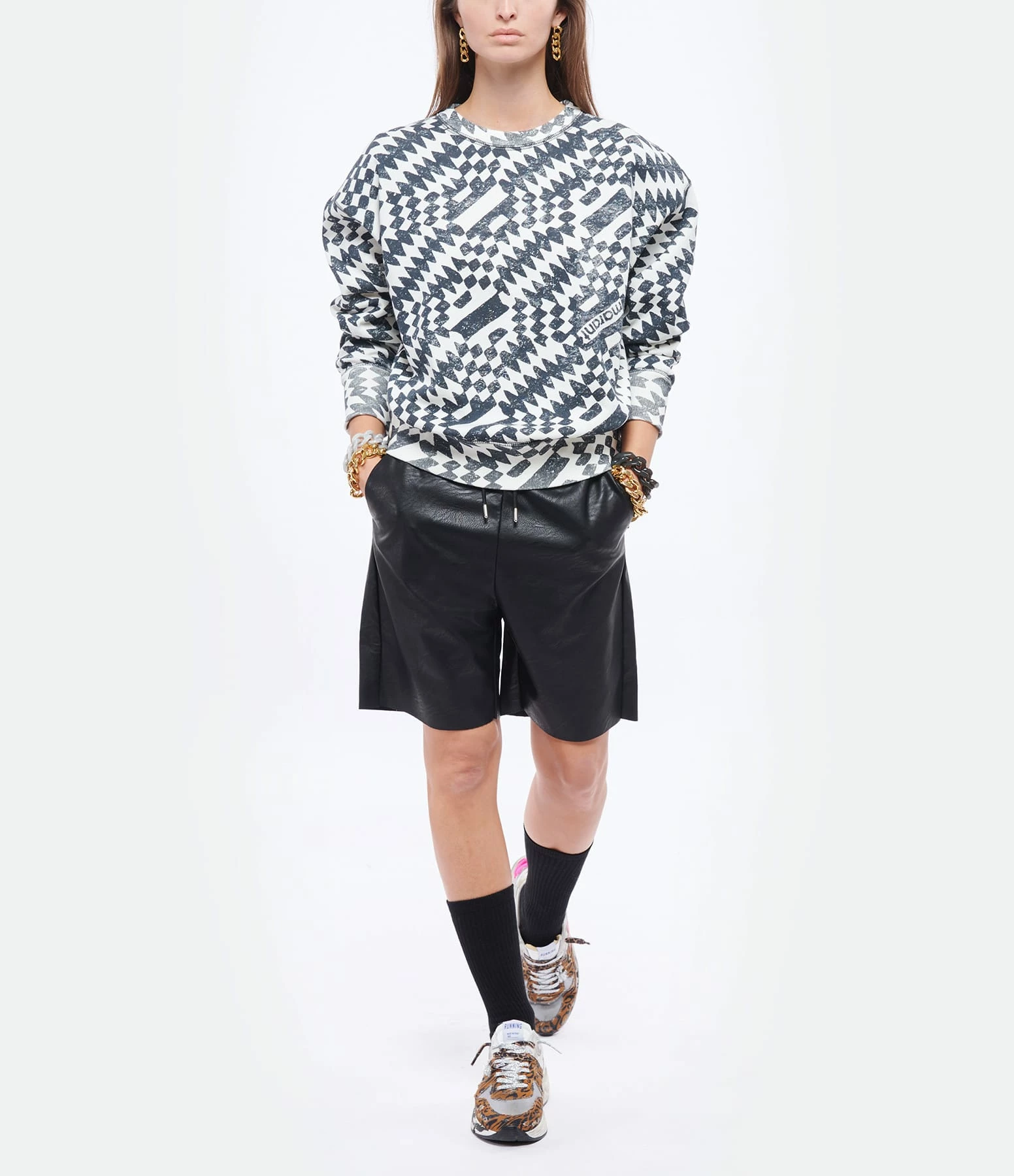 MARANT ÉTOILE Sweatshirt Mobyli Coton Imprimé Écru Noir – Image 4