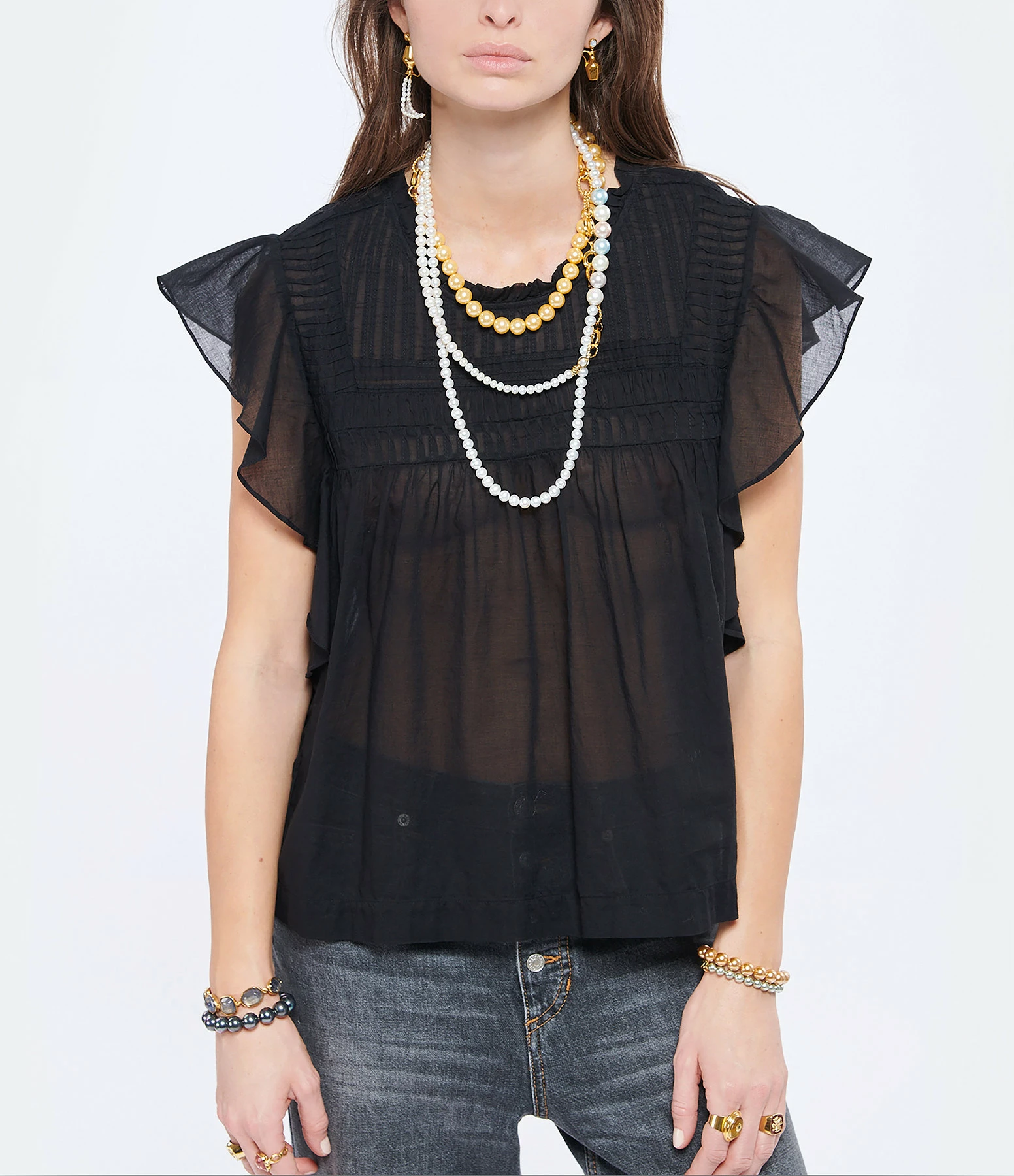 MARANT ÉTOILE Top Layona Coton Organique Noir – Image 3