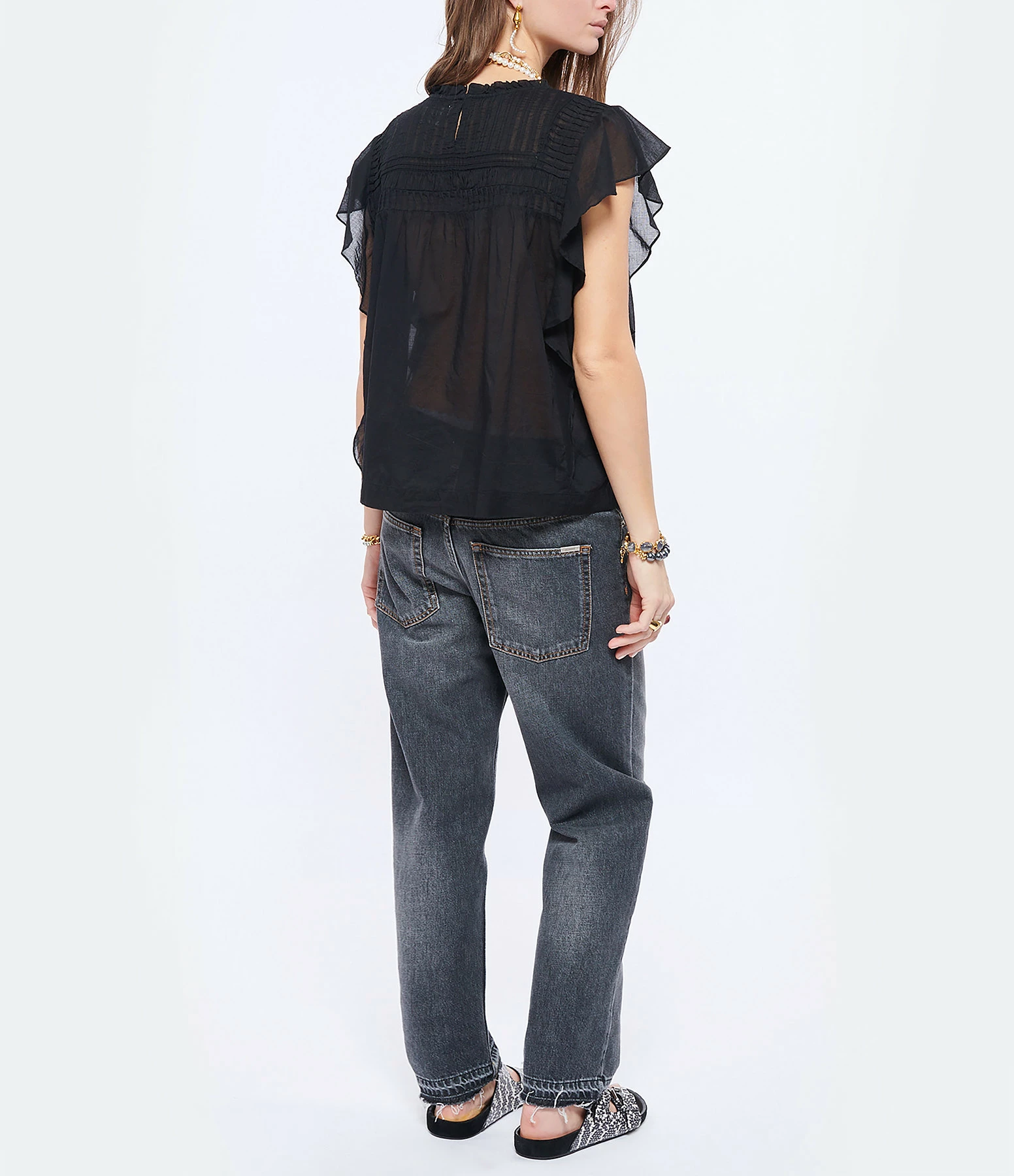 MARANT ÉTOILE Top Layona Coton Organique Noir – Image 5