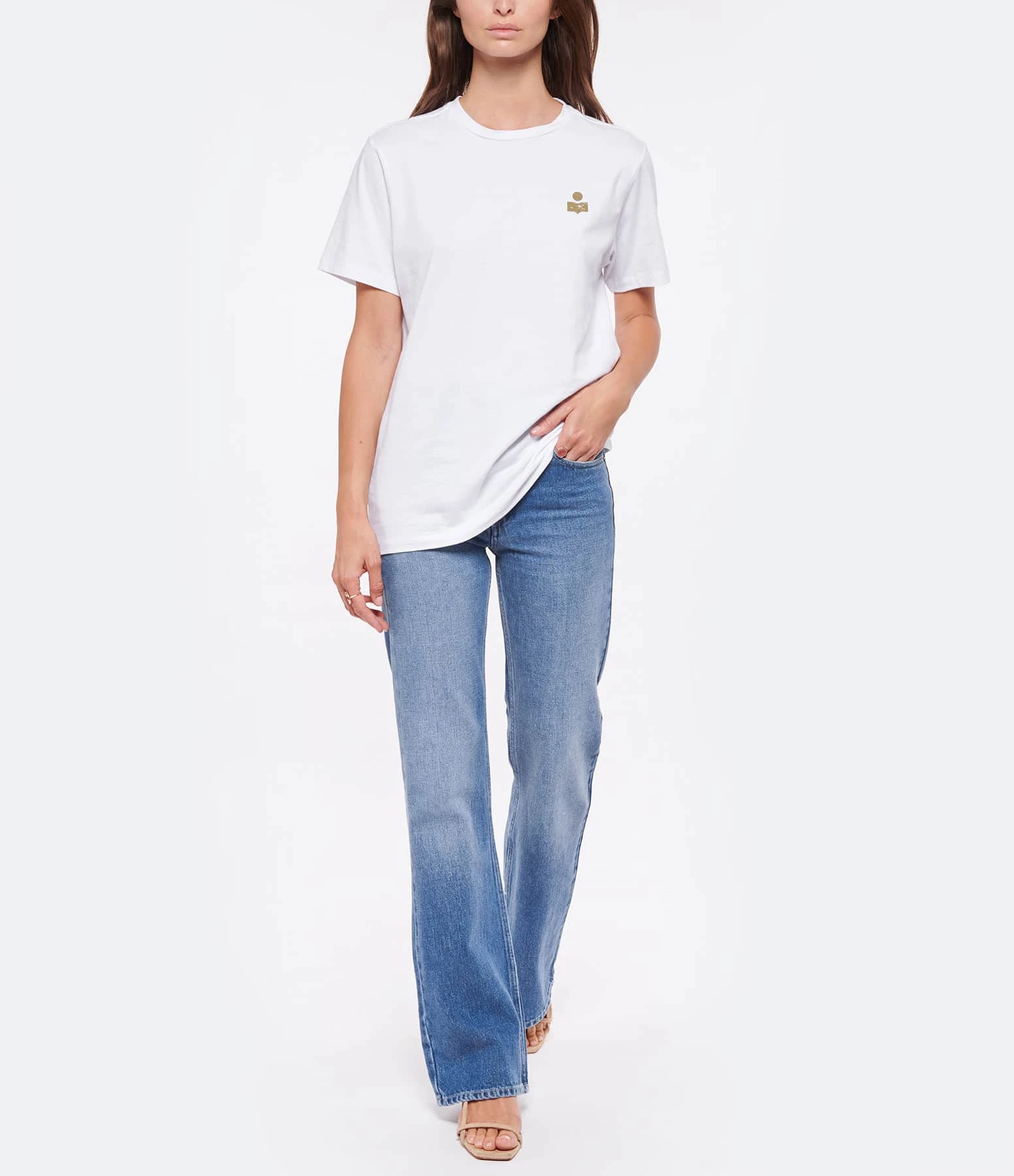 MARANT ÉTOILE Tee-shirt Zewel Coton Organique Blanc Kaki 7 MARANT ÉTOILE Tee-shirt Zewel Coton Organique Blanc Kaki – Image 5