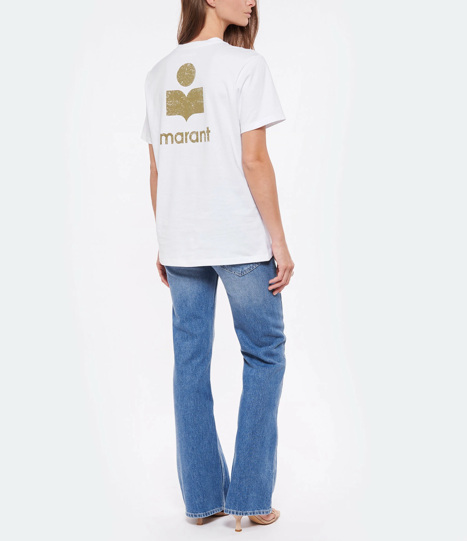 MARANT ÉTOILE Tee-shirt Zewel Coton Organique Blanc Kaki 6 MARANT ÉTOILE Tee-shirt Zewel Coton Organique Blanc Kaki – Image 4