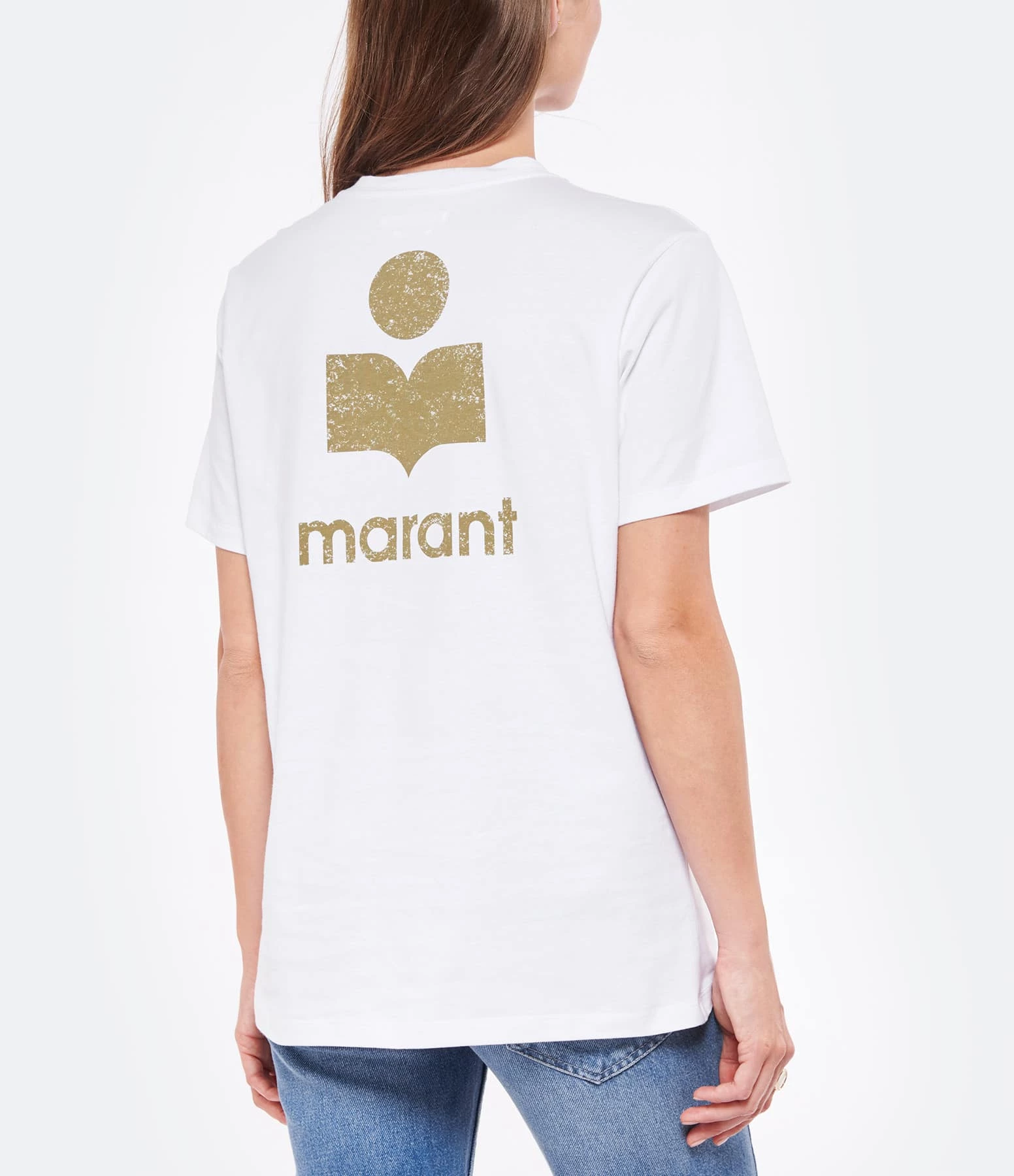 MARANT ÉTOILE Tee-shirt Zewel Coton Organique Blanc Kaki 5 MARANT ÉTOILE Tee-shirt Zewel Coton Organique Blanc Kaki – Image 3