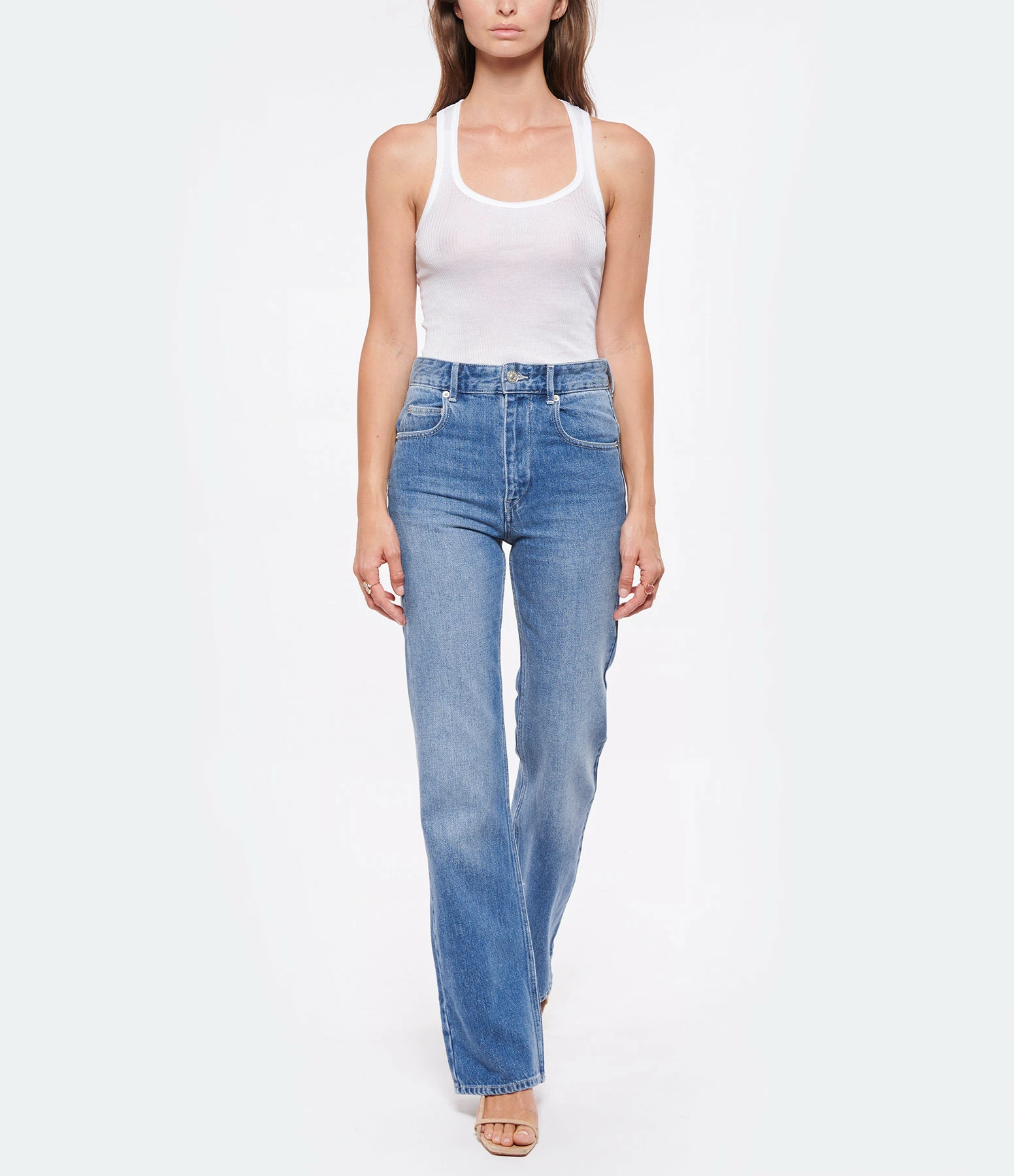 MARANT ÉTOILE Jean Belvira Coton Bleu Clair – Image 3
