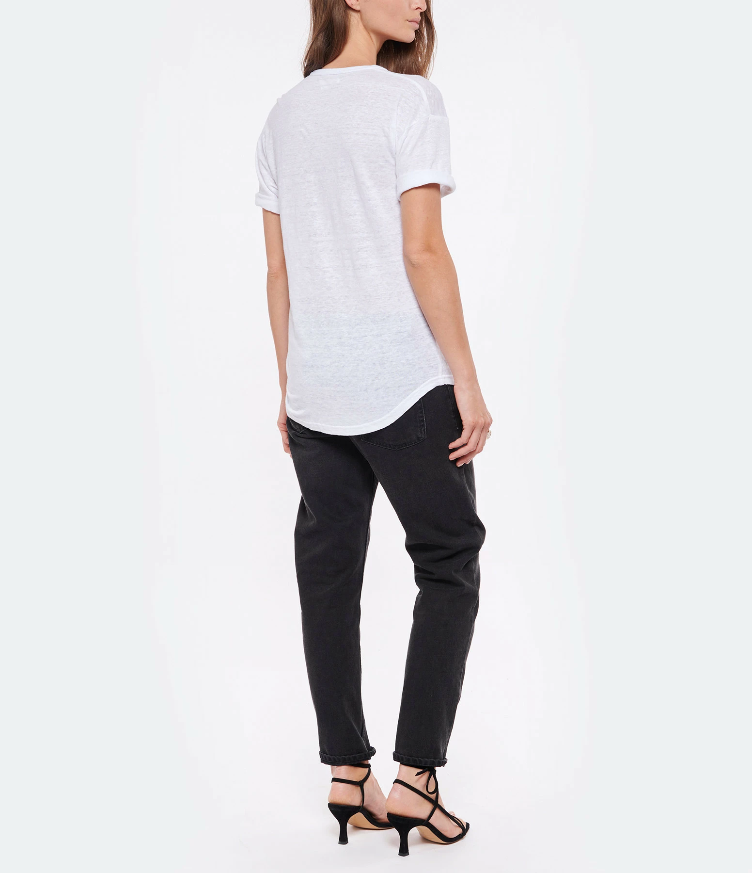 MARANT ÉTOILE Tee-shirt Koldi Lin Blanc Noir – Image 5