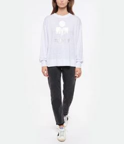 MARANT ÉTOILE Tee-shirt Klowia Lin Blanc Argenté -Boutique de vente ZIMMERMANN imare look20220518 221