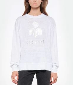 MARANT ÉTOILE Tee-shirt Klowia Lin Blanc Argenté -Boutique de vente ZIMMERMANN imare look20220518 222