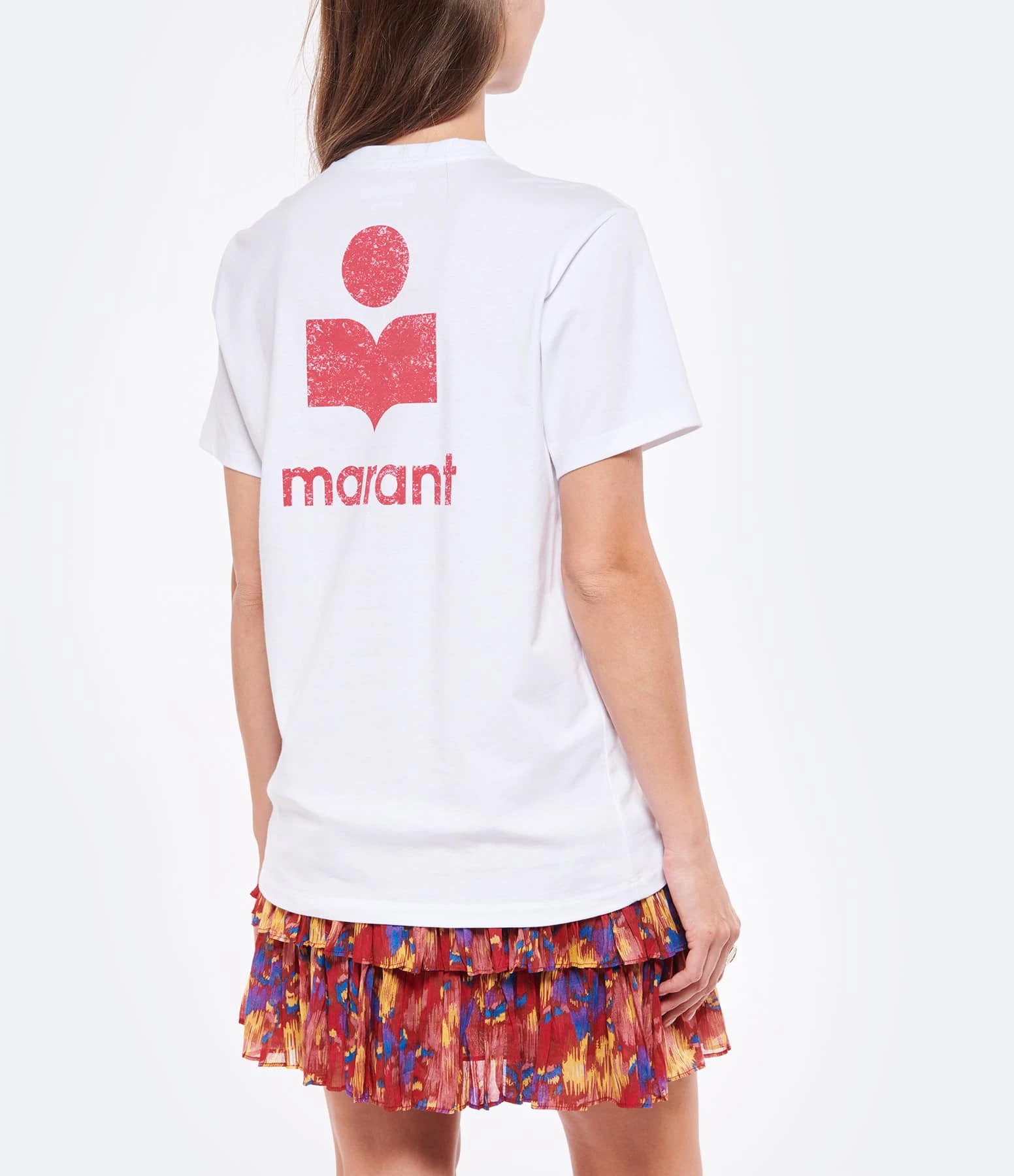 MARANT ÉTOILE Tee-shirt Zewel Coton Organique Blanc Framboise – Image 3