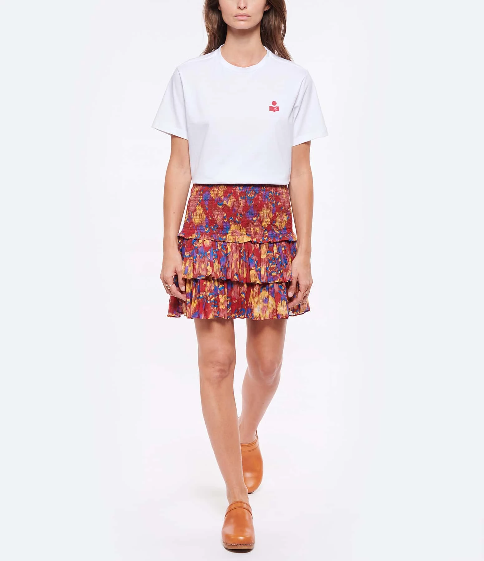 MARANT ÉTOILE Tee-shirt Zewel Coton Organique Blanc Framboise – Image 4