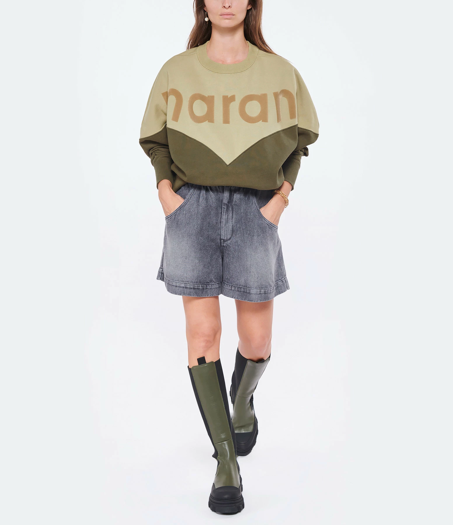 MARANT ÉTOILE Short Titea Coton Gris – Image 3