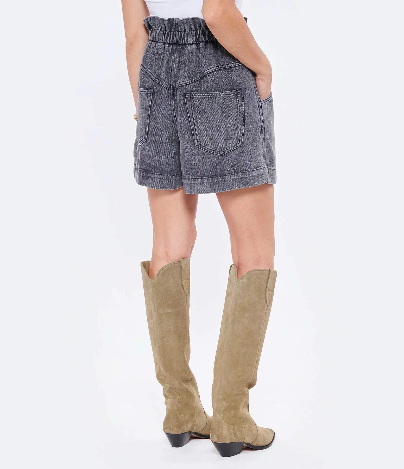 MARANT ÉTOILE Short Titea Coton Gris – Image 5