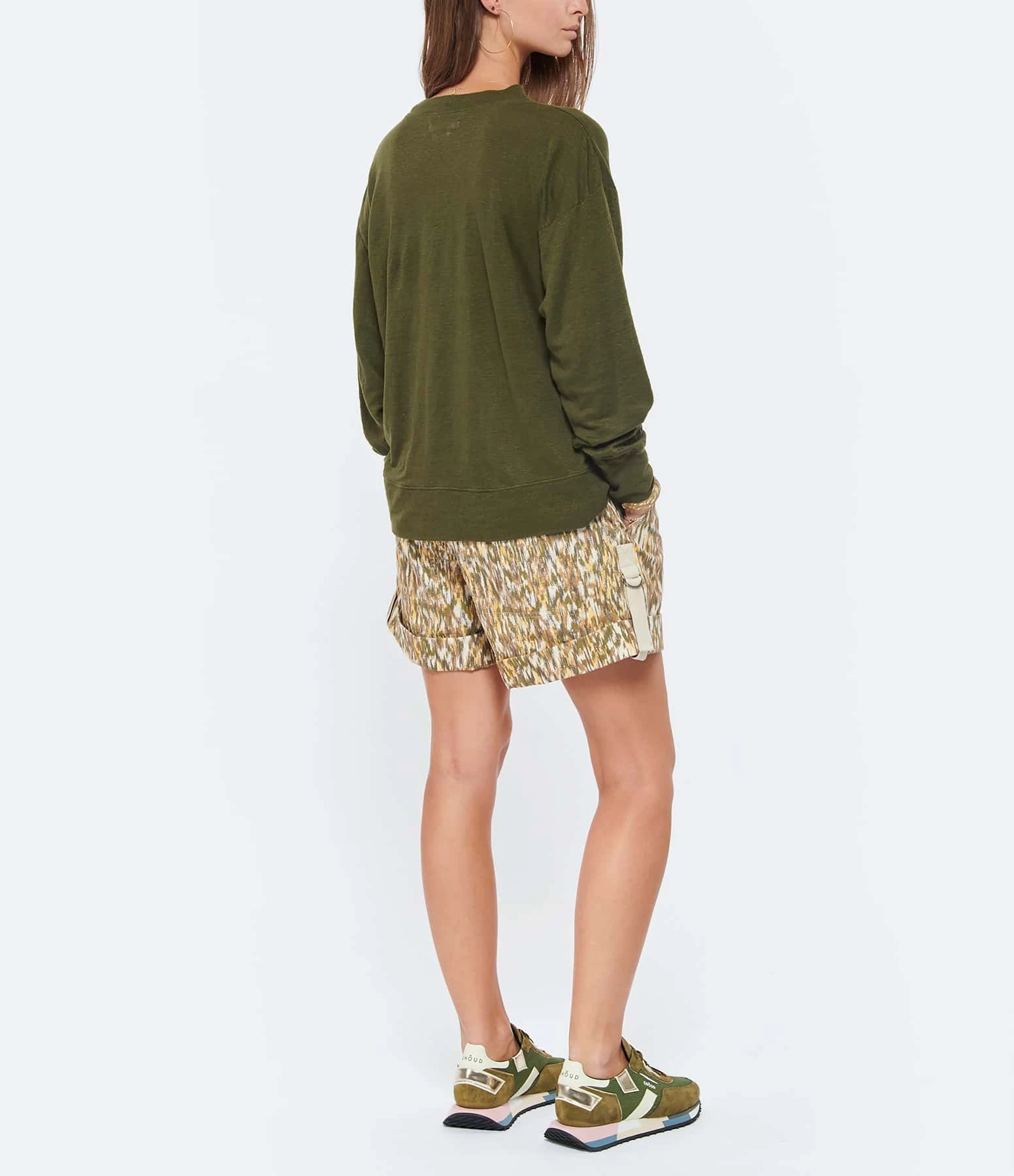 MARANT ÉTOILE Tee-shirt Klowia Lin Kaki Doré – Image 5